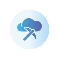 cloud mining gradient icon vector
