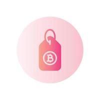 bitcoin tag gradient icon vector