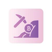 mining bitcoin gradient icon vector