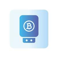 icono de degradado usb bitcoin vector