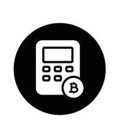 bitcoin calculate glyph icon vector