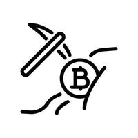 mining bitcoin line icon vector