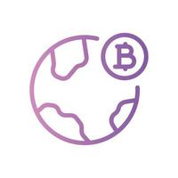 bitcoin world gradient icon vector