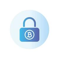 lock bitcoin gradient icon vector