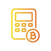 bitcoin calculate gradient icon vector