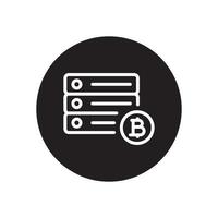 hosting icono de glifo de bitcoin vector