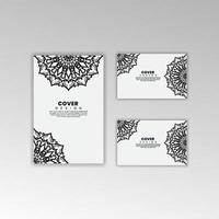 Template brochure pages ornament vector illustration. traditional Islamic, Arabic, Indian, cover elements. decorative retro card for print or web design, spa salon, yoga studio.