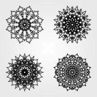 Set Circular pattern mandala art decoration elements vector