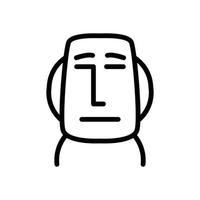 icono de línea moai vector