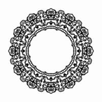 Frame in eastern tradition. Stylized with henna tattoos decorative pattern for decorating covers for book, notebook, casket, magazine, postcard and folder. Flower mandala in mehndi style. vector