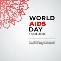 1 December world aids day banner or card template and background with mandala vector