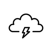 cloud thunder glyph icon vector