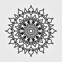 Indian Ornament black white card with mandala vector