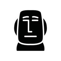 icono de glifo moai vector