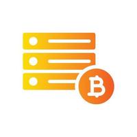 icono de gradiente de bitcoin de alojamiento vector