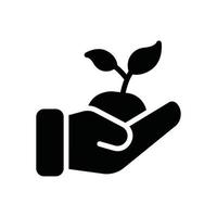 save plant glyph icon vector