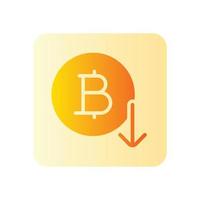 bitcoin down gradient icon vector