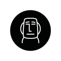 moai glyph icon vector