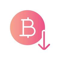 bitcoin down gradient icon vector