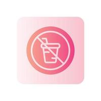 no drink gradient icon vector