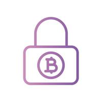 icono de gradiente de bloqueo de bitcoin vector