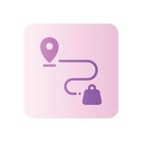 route shopping gradient icon vector