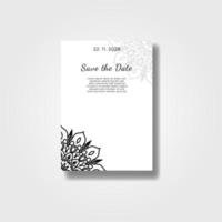 Vintage delicate greeting invitation card template design with flowers vector