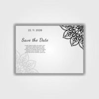 Vintage delicate greeting invitation card template design with flowers vector