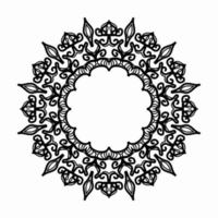 Frame in eastern tradition. Stylized with henna tattoos decorative pattern for decorating covers for book, notebook, casket, magazine, postcard and folder. Flower mandala in mehndi style. vector