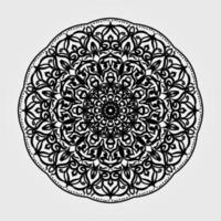 Indian Ornament black white card with mandala vector