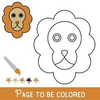 Funny Lion Face to be colored, the coloring book for preschool kids with easy educational gaming level. vector