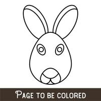 Funny Rabbit Face to be colored, the coloring book for preschool kids with easy educational gaming level, medium. vector