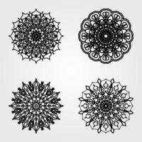 Set Circular pattern mandala art decoration elements vector