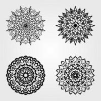 Set Circular pattern mandala art decoration elements vector