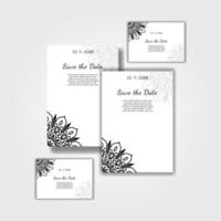 Vintage delicate greeting invitation card template design with flowers vector