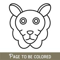 Cara de cordero divertida para colorear, el libro para colorear para niños en edad preescolar con nivel de juego educativo fácil, medio. vector