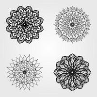 Set Circular pattern mandala art decoration elements vector