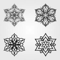 Set christmas snowflake ornament vector