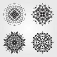 Set Circular pattern mandala art decoration elements vector