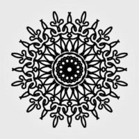 adorno indio tarjeta en blanco y negro con mandala vector