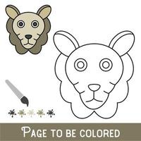 Cara de cordero divertida para colorear, el libro para colorear para niños en edad preescolar con un nivel de juego educativo fácil. vector