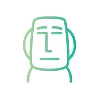 icono de degradado moai vector