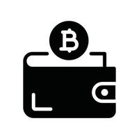 icono de glifo de billetera bitcoin vector