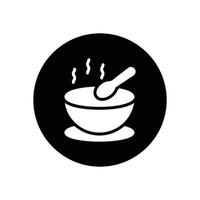 hot soup glyph icon vector