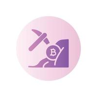 mining bitcoin gradient icon vector