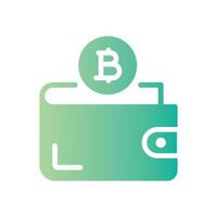 icono de degradado de billetera bitcoin vector