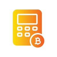 bitcoin calculate gradient icon vector