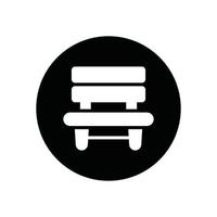 bench glyph icon vector