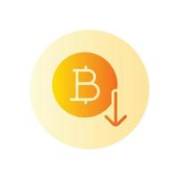 bitcoin down gradient icon vector