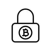 lock bitcoin line icon vector